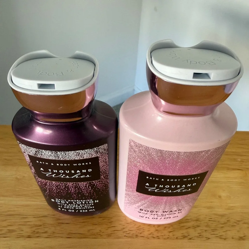 Bath & Body Works A‎ Thousand Wishes Body Wash + Body Lotion Set of 2 Pink Gift